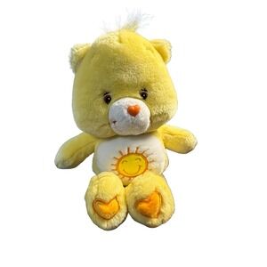 Care Bears Funshine Bear 2002 Y2K Vintage Yellow Sun Plush Toy 13 Inch CR23102